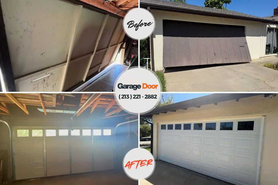 Before and after: garage door repair Golden Triangle, NJ